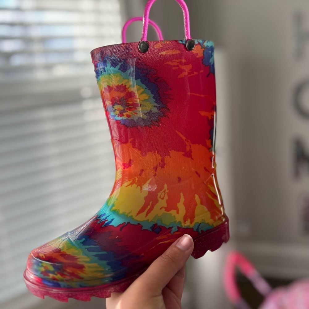 Preschool Rain Boots ☔️- tie dye - Girl size 12